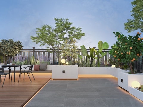 Roof Garden Villa Garden Sun Room Plant Bird of Paradise Fruit Tree