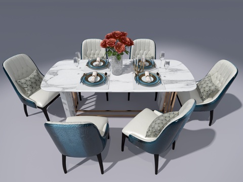 Dining table and chairs for 6 people