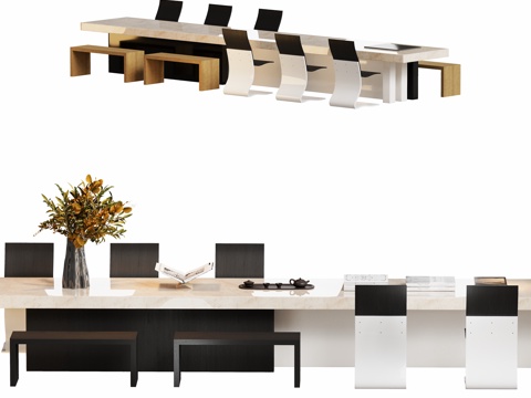 Modern desk large board table and chair combination