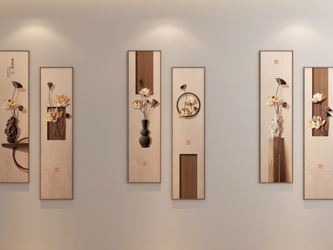 Song aesthetic hanging painting Chinese decorative painting Log Style combination painting