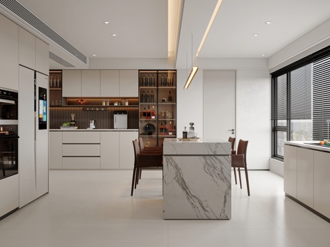 Modern DiningRoom Island Wine Cabinet Simple Refrigerator Modern Restaurant Kitchen