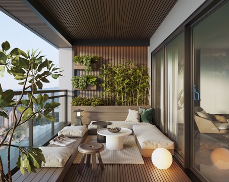 Modern leisure landscape balcony