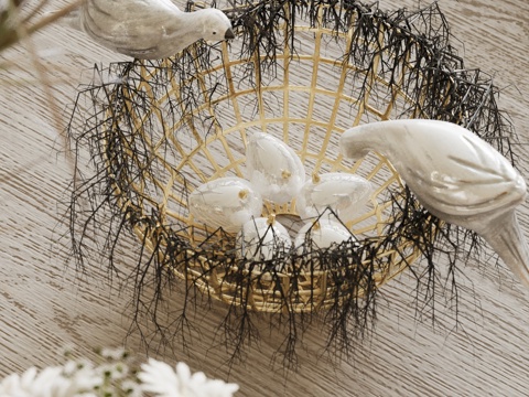 Modern Sculpture Ornaments Bird's Nest Sculpture Decoration Ornaments Animal Sculpture