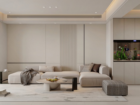 Modern Living Room Sectional Sofa Bathtub Modern Living&Dining Room Cream Style Simple Guest DiningRoom