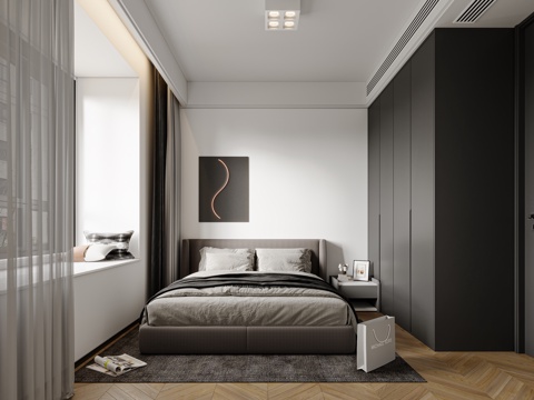 black and white gray bedroom