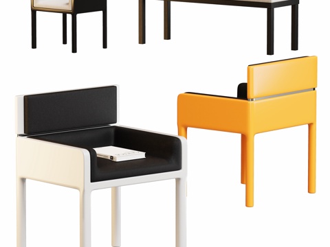 Modern minimalist chair stool combination