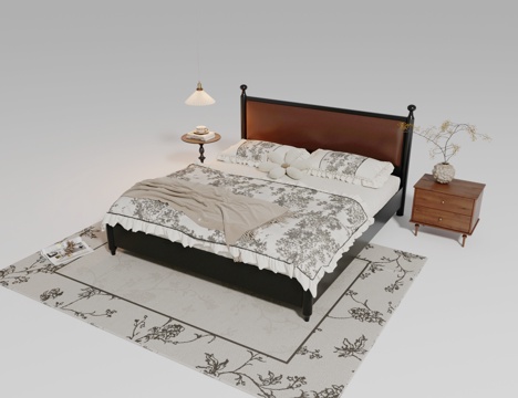 French Retro Double Bed Combination