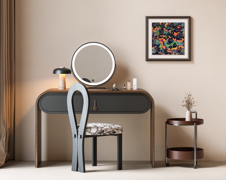 Modern Middle Ancient Dressing Table Dressing Chair Dressing Mirror Makeup Table Makeup Stool Combination Middle Ancient Side