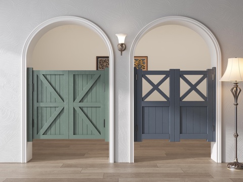 American Nordic Other Door Mediterranean Pastoral Denim Door Half Waist Door Patio Door Fence Door