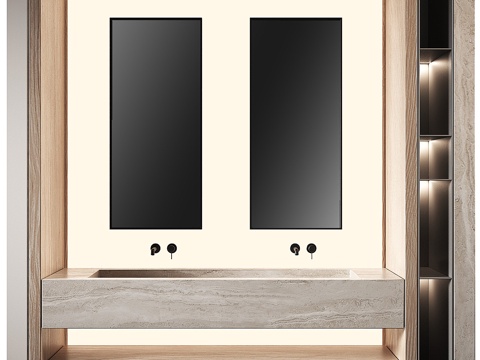 Neo-Chinese Style Affordable Luxury Style Bathroom Cabinet