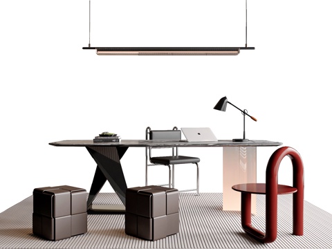 Modern Italian Desk and Chair Combination Chair Book and Chair Chandelier Desk Jewelry Ornaments