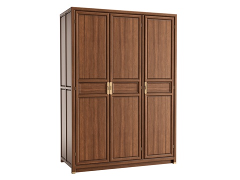 New Chinese-style three-door wardrobe