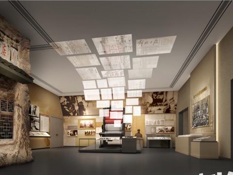 Museum Cultural Relics Printer Newspaper Wall Exhibition Hall