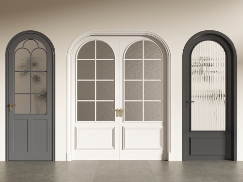 French Arched Door Arched Glass Door Frosted Glass Single Door Double Door