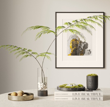 Modern Moss Vase Ornaments Combination Neo-Chinese Style Ornaments Combination Aquatic Plant Moss Ornaments