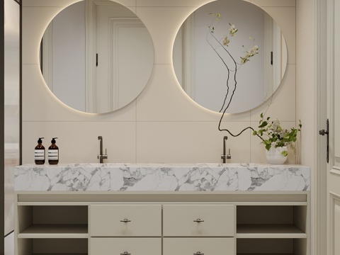 Modern sink mirror combination