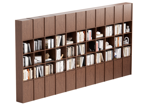 Middle-style full-wall bookcase