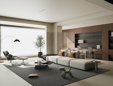 Italian-style modern home living room horizontal hall without main light living room large flat living room