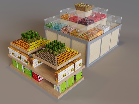 Supermarket Fruit Display Shelf Candy Display Rack Display Cabinet