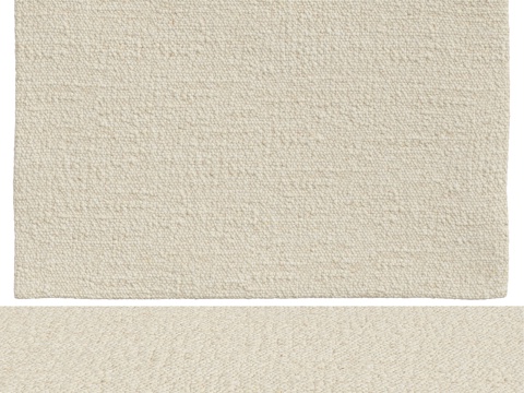 Modern Cream Knitted Wool Carpet