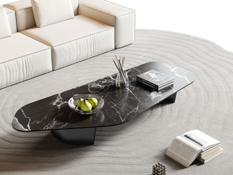 Marble Coffee Table Italian Coffee Table Rock Board Table Table Special-Shaped Coffee Table Book Ornaments