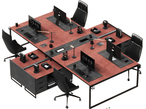 Modern Affordable Luxury Style Staff Office Desk and Chair