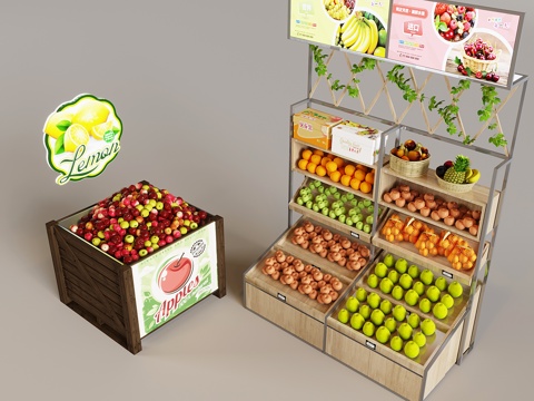 Supermarket Fruit Display Shelf Display Cabinet Fruit Basket