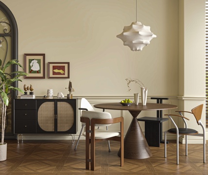 Modern Middle Ancient Round Table DiningRoom Middle Ancient Cream Style Restaurant Middle Ancient Round Table Sideboard Cabinet