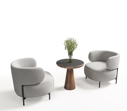 Modern Leisure Table and Chair Lounge Chair Round Edge Corner Coffee Table and Chair Negotiation Table and Chair