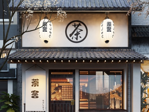 Japanese DiningRoom Teahouse Door Head Catering Shop Door Head Facade Coffee Teahouse Milk Tea Shop Japanese Tips