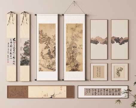 Hanging painting scroll painting frame ink painting scroll painting calligraphy and painting