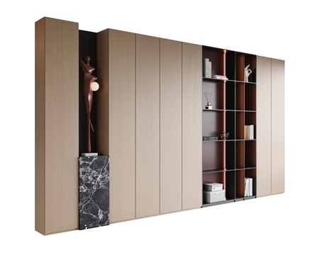 Italian Modern Decorative Cabinet Bookshelf Study Bookcase Living Room Decorative Cabinet Open Bookcase