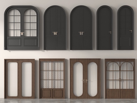 Arched door double door sliding door glass door balcony door