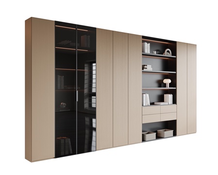 Italian Modern Decorative Cabinet Study Bookcase Living Room Decorative Cabinet Open Bookcase Office Bookcase