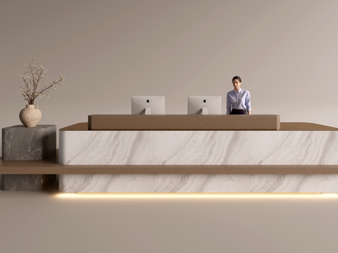 Modern Company Reception Area Bar Reception Desk