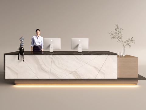 Modern Company Reception Area Bar Reception Desk