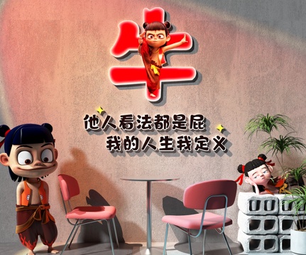 Modern milk tea shop milk tea shop clock-in wall net red clock-in wall which decoration clock-in wall camping style