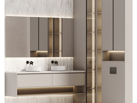 Modern Italian minimalist bathroom cabinet