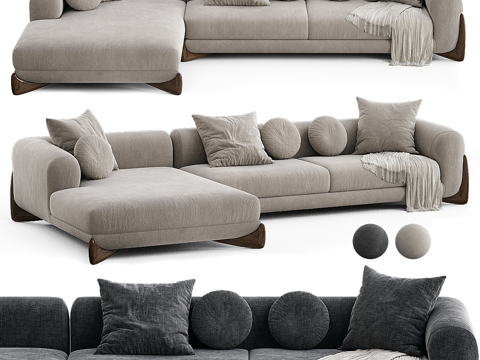 Modern Creamy Softbay Porada Modular Sofa