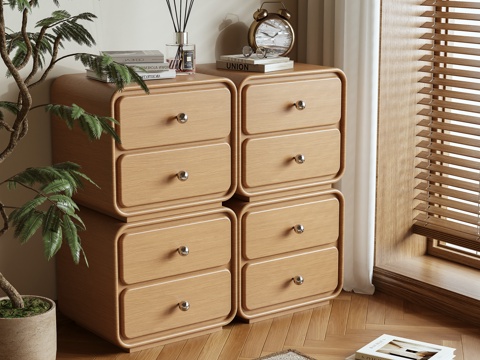 Log Style Side Cabinet Storage Cabinet Combination Cabinet