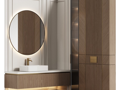 Neo-Chinese Style Affordable Luxury Style Bathroom Cabinet