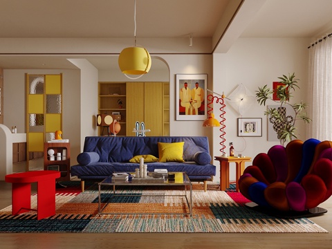 Modern Home Living Room Bauhaus Living Room Memphis Living Room Retro Style Living Room Dopamine Furniture