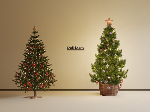 Christmas tree landscape tree ribbon lights