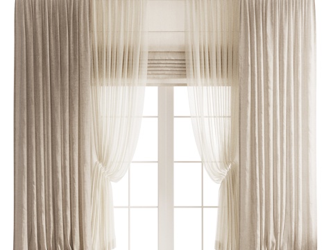 New Chinese linen curtain