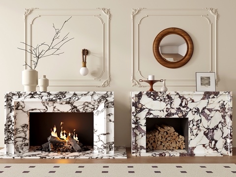 French Vintage Fireplace Marble Fireplace