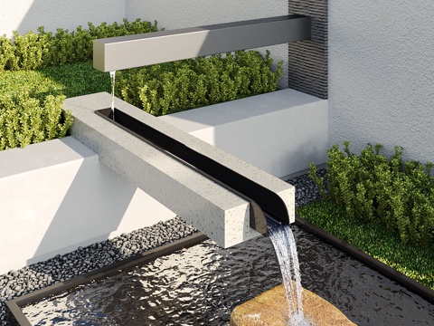 Modern water landscape courtyard water feature stacked water pool