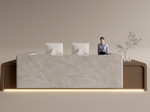 Modern Company Reception Area Bar Reception Desk