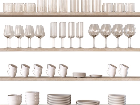 Tableware, wine glasses, dishes