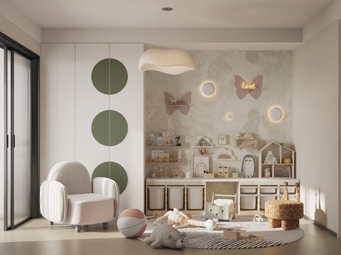 Modern Children's Entertainment Room Children's Toy Room Toy Storage Cabinet kids Bedroom