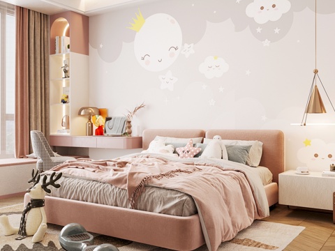 Modern kids Bedroom Boys Room Girls Room kids Bed Children's Wardrobe Children's Desk